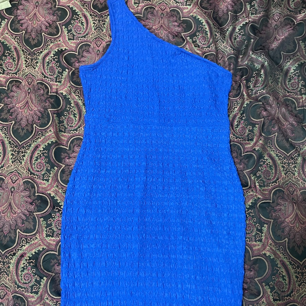 Elegant Blue One-Shoulder Dress